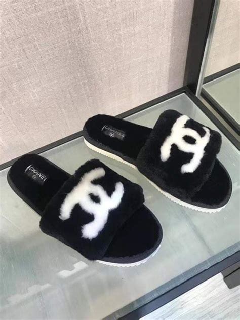 chanel quilted fur slippers|chanel fashion.